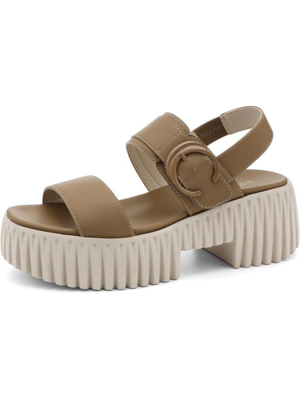 Women's Brown Platform Dressy Sandals Chunky Wedge Heel Comfortable Casual